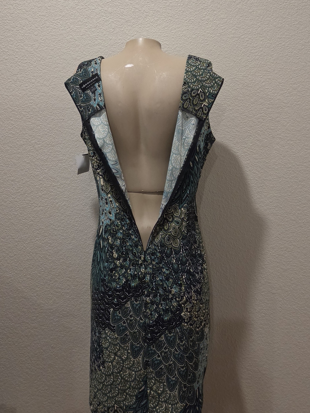 connected apparel Teal and Olive Paisley-Print Sleeveless Shift Dress - Picture 5 of 7